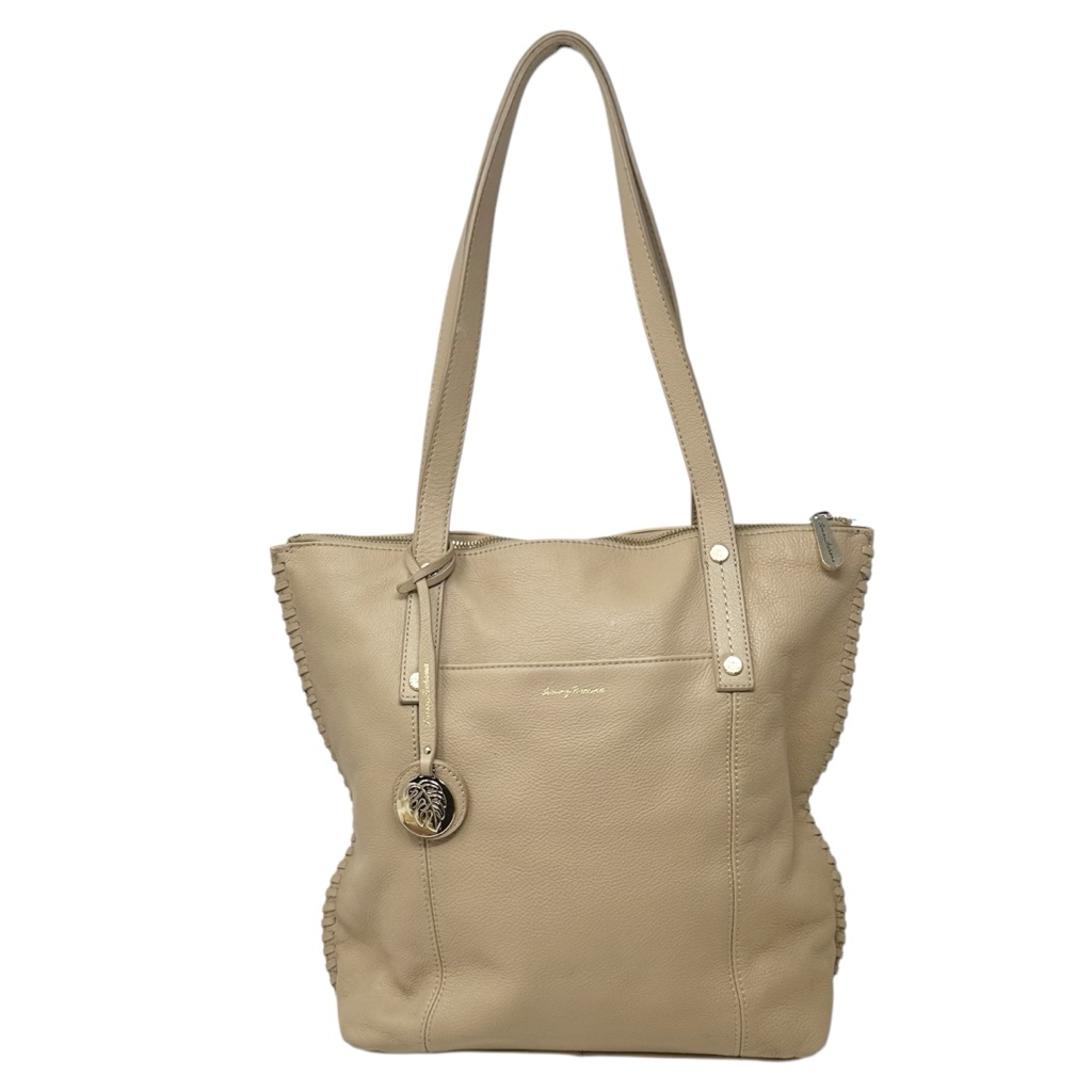Tommy Bahama Large Purse Wheat Tan Lido Key Leather Tote Shoulder Bag